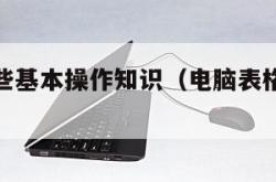 电脑的一些基本操作知识（电脑表格的基本操作知识）